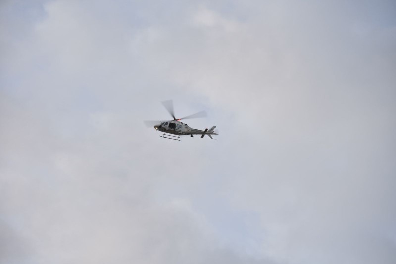Helicóptero também foi utilizado para garantir segurança na transferência